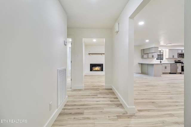 1122 N Shady Lane Loop, Clarkrange, TN 38553 - hall with light wood-style floors, recessed lighting, and baseboards