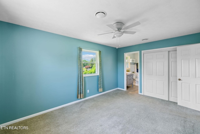 7613 Scenic View Dr, Knoxville, TN 37938 - unfurnished bedroom featuring carpet floors, baseboards, a closet, and ensuite bathroom