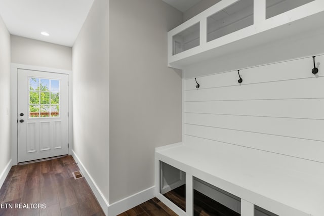270 W Main St, Dandridge, TN 37725 - mudroom with dark wood-type flooring, baseboards, and recessed lighting