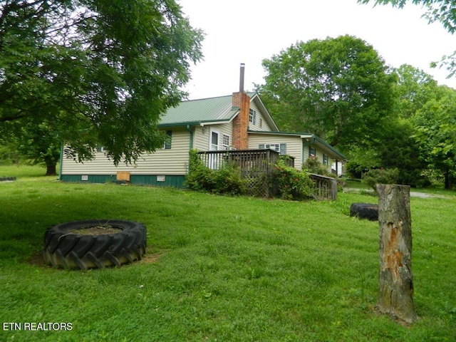 232 Sallings Rd, Luttrell, TN 37779 - view of green lawn featuring a wooden deck