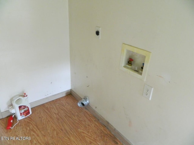 232 Sallings Rd, Luttrell, TN 37779 - washroom with hookup for an electric dryer, hookup for a washing machine, and wood finished floors