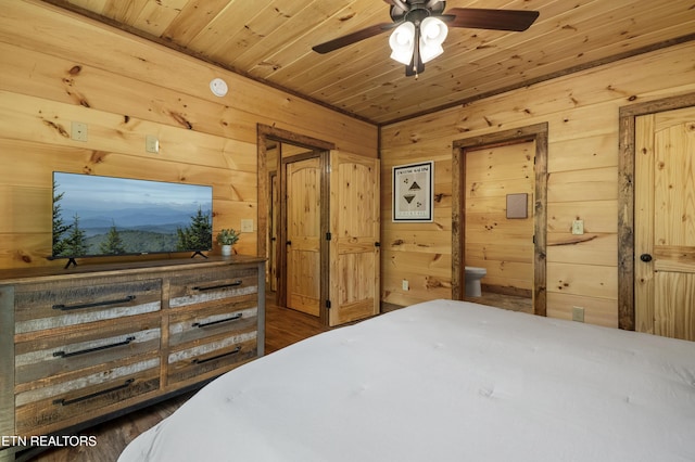 1705 Pkwy View Ct, Sevierville, TN 37876 - bedroom with wooden walls, wood ceiling, and wood finished floors