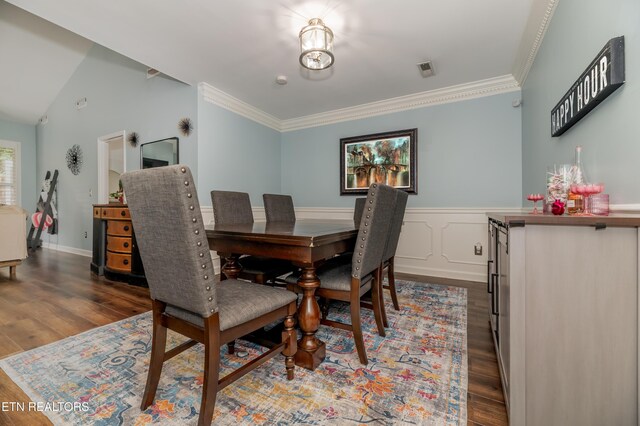 1403 Kenton Way, Knoxville, TN 37922 - dining room featuring wood finished floors, crown molding, and wainscoting