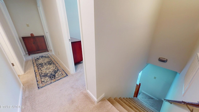1859 Poplar Hill Rd, Knoxville, TN 37922 - corridor with carpet floors and an upstairs landing