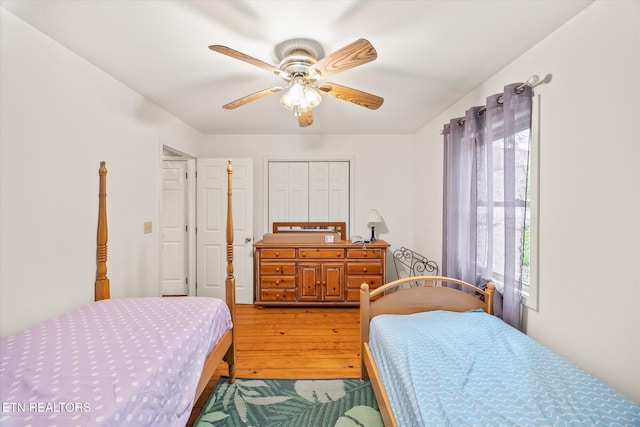 1103 Boles Beaty Rd, Alpine, TN 38543 - bedroom featuring light wood-style floors and ceiling fan