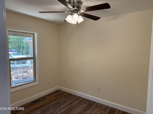 1847 Chinkapin Trl, Monterey, TN 38574 - spare room with baseboards, dark wood finished floors, and ceiling fan