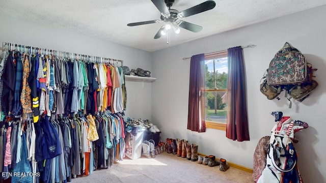 233 Doe Run Blvd, Clinton, TN 37716 - spacious closet with carpet and ceiling fan