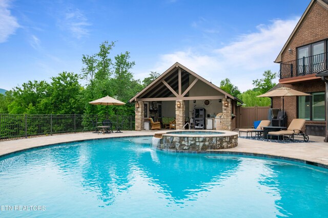 759 Indian Mountain Rd, Jellico, TN 37762 - view of pool with a patio and a pool with connected hot tub