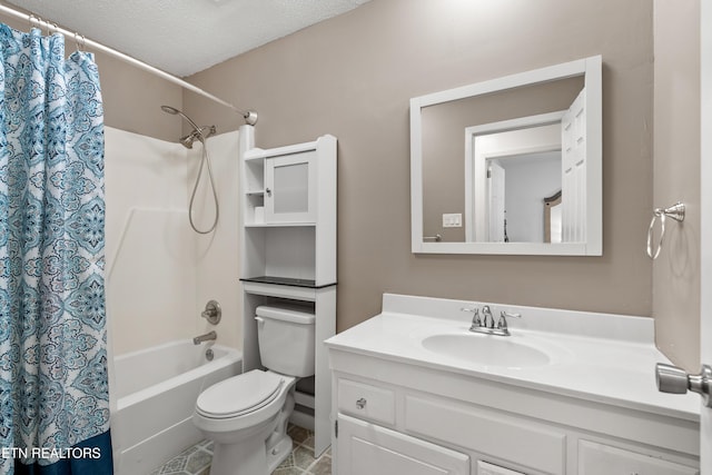 8707 Olde Colony Trl Unit 17, Knoxville, TN 37923 - full bathroom with vanity, shower / tub combo, toilet, and a textured ceiling