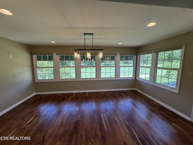 118 Toqua Club Way, Loudon, TN 37774 - unfurnished dining area featuring baseboards, dark wood-style floors, and recessed lighting