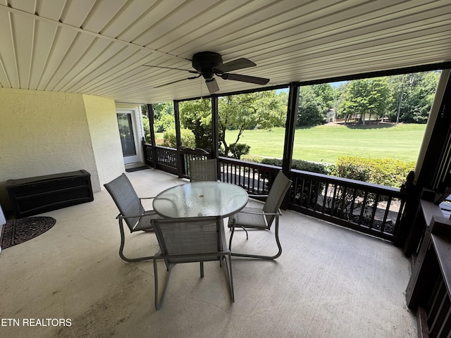 118 Toqua Club Way, Loudon, TN 37774 - sunroom with a ceiling fan and plenty of natural light