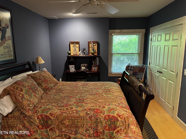 1309 Licklog Hollow Rd, Sevierville, TN 37876 - bedroom featuring wood finished floors and ceiling fan