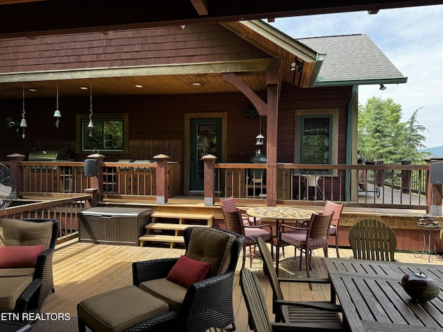 1309 Licklog Hollow Rd, Sevierville, TN 37876 - deck with outdoor dining area