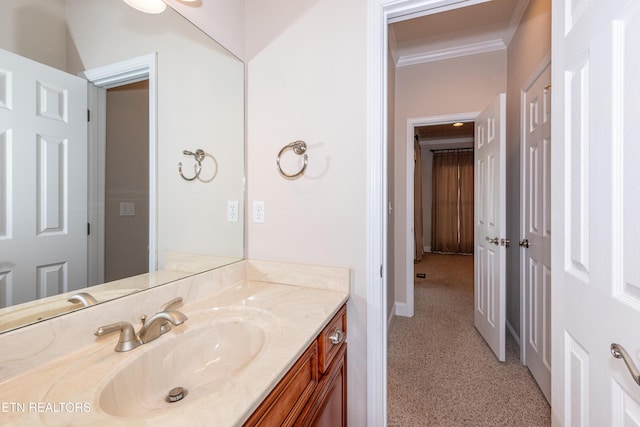210 Oologila Pl, Loudon, TN 37774 - bathroom featuring crown molding, vanity, and baseboards