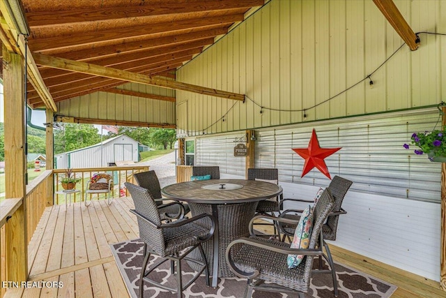 645 Blue Springs Rd, Speedwell, TN 37870 - wooden deck featuring outdoor dining space