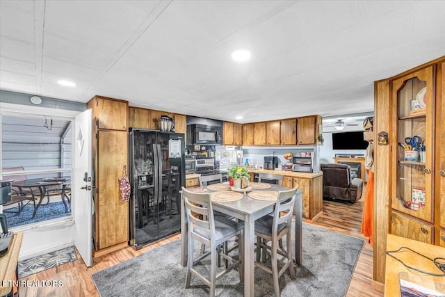 645 Blue Springs Rd, Speedwell, TN 37870 - dining room with light wood finished floors, ceiling fan, and recessed lighting