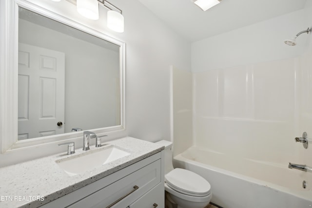 6108 Burlwood Rd, Knoxville, TN 37921 - bathroom featuring vanity, toilet, and tub / shower combination
