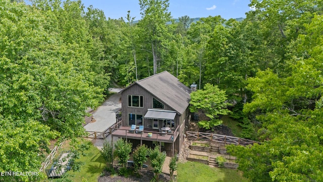 1907 Oakwood Rd, Walland, TN 37886 - back of property featuring a deck and a forest view
