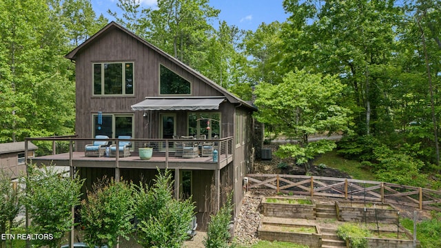 1907 Oakwood Rd, Walland, TN 37886 - back of house with a deck, central air condition unit, and a garden