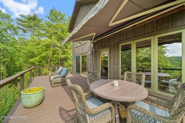 1907 Oakwood Rd, Walland, TN 37886 - wooden terrace with outdoor dining area