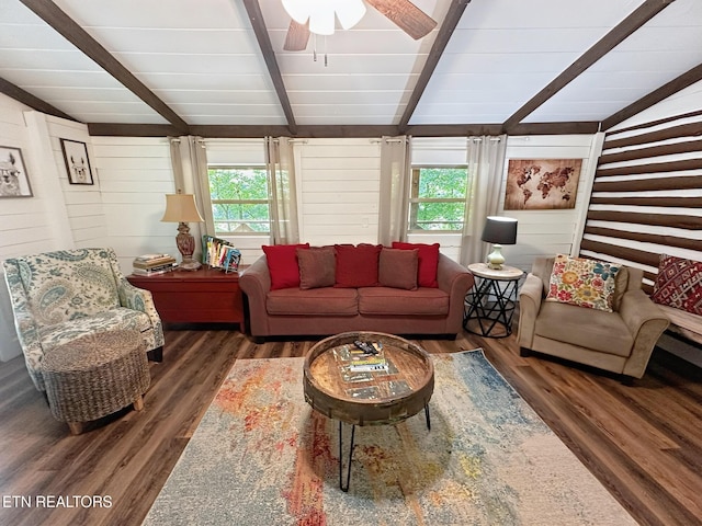 576 Mill Creek Rd, Pigeon Forge, TN 37863 - living room with wood finished floors, ceiling fan, and wood walls