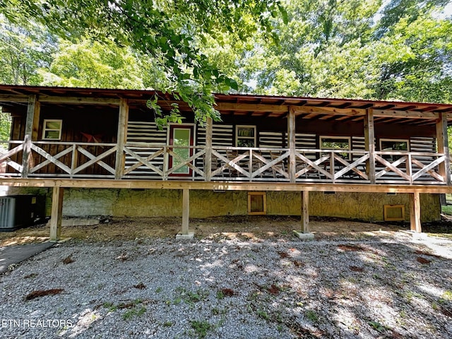 576 Mill Creek Rd, Pigeon Forge, TN 37863 - view of front of property with crawl space, log siding, and central air condition unit