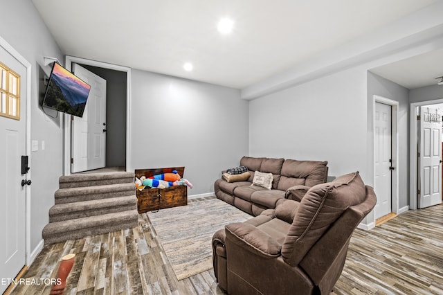 1947 Oneil Rd, Newport, TN 37821 - living area with wood finished floors, baseboards, and recessed lighting