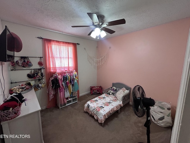 1336 Tom Breeden Rd, Jefferson City, TN 37760 - bedroom with carpet, a textured ceiling, and a ceiling fan