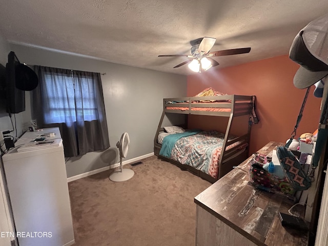 1336 Tom Breeden Rd, Jefferson City, TN 37760 - carpeted bedroom featuring ceiling fan, baseboards, and a textured ceiling