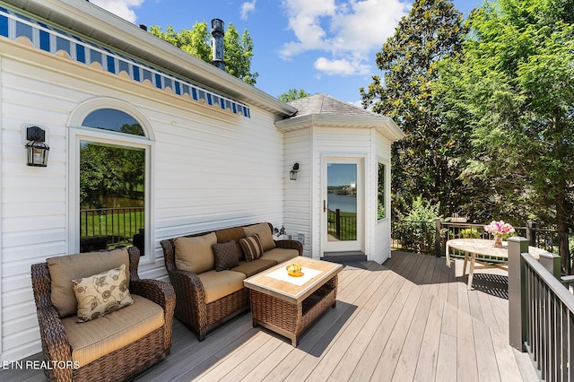 105 Gogeyi Trl, Vonore, TN 37885 - wooden terrace featuring outdoor lounge area