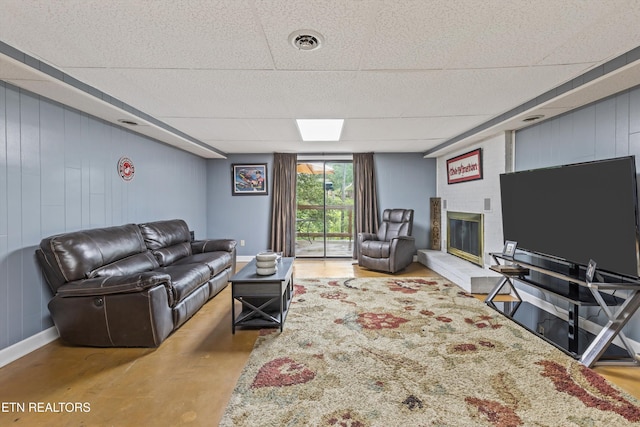 1420 Brentwood Dr, Athens, TN 37303 - living room with a paneled ceiling and a fireplace