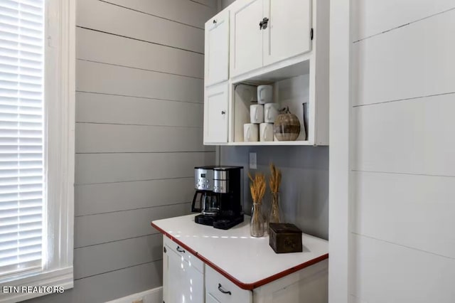 525 S Carter School Rd, Strawberry Plains, TN 37871 - kitchen with white cabinetry, light countertops, and open shelves