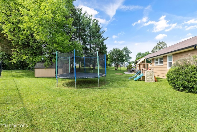 2116 Pleasant View Rd, Knoxville, TN 37914 - view of green lawn with a trampoline and a playground
