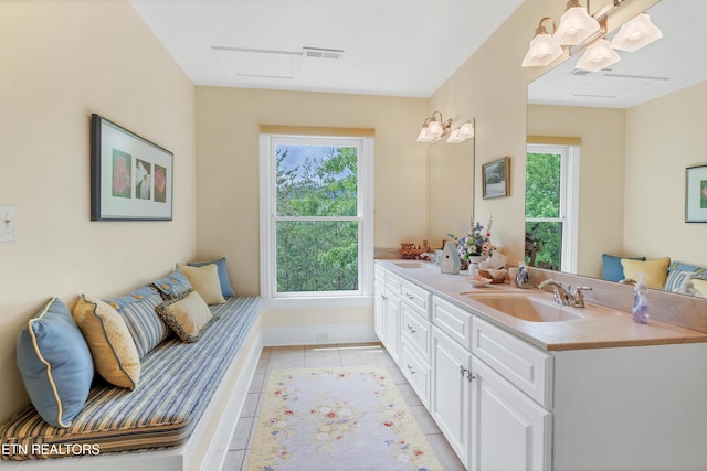 670 Hawk View Dr, Townsend, TN 37882 - bathroom featuring double vanity and tile patterned floors