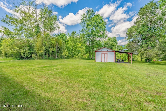 159 Little Creek Ln, Lafollette, TN 37766 - view of grassy yard featuring an outdoor structure