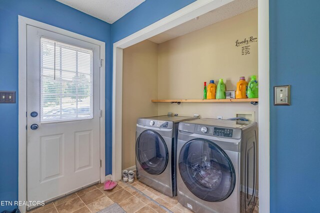 159 Little Creek Ln, Lafollette, TN 37766 - washroom with independent washer and dryer, baseboards, and tile patterned flooring