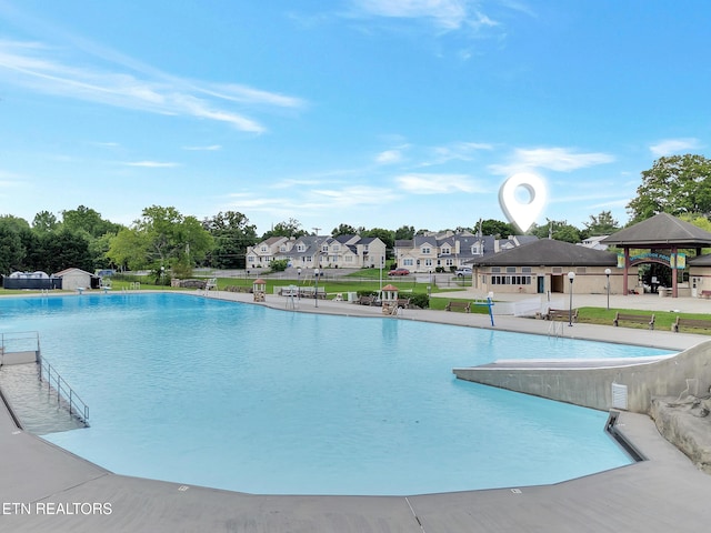 633 Vose Rd Unit G, Alcoa, TN 37701 - community pool featuring a gazebo, a patio, and a residential view
