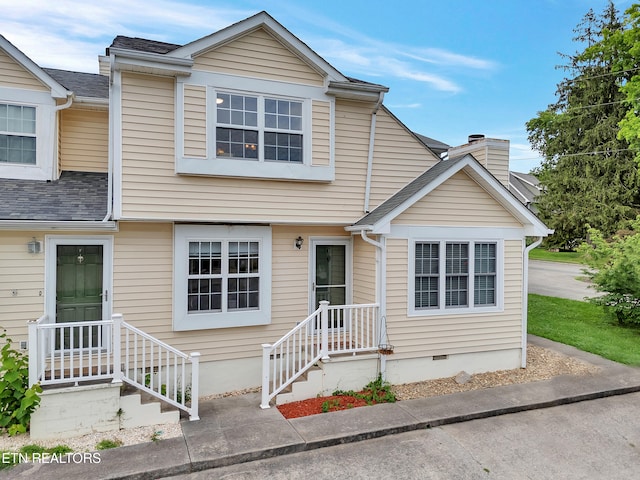 633 Vose Rd Unit G, Alcoa, TN 37701 - view of property featuring a chimney, crawl space, and roof with shingles