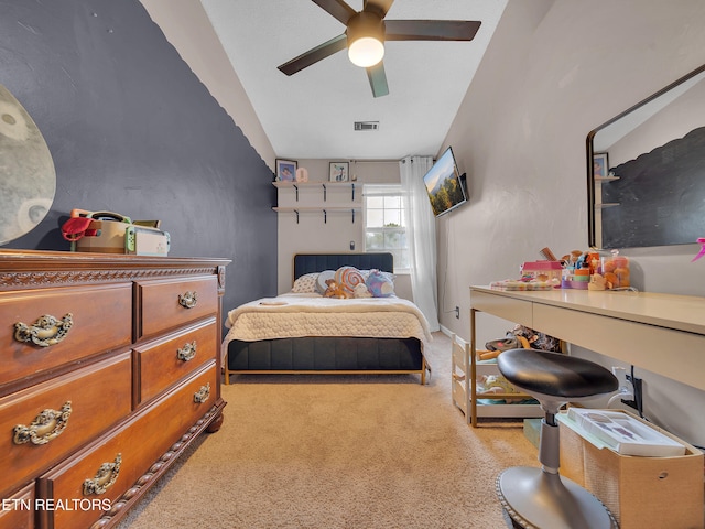 633 Vose Rd Unit G, Alcoa, TN 37701 - carpeted bedroom with ceiling fan and lofted ceiling