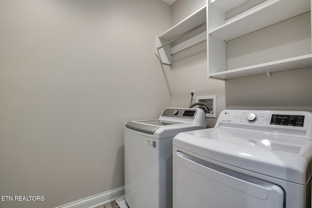 220 Tommotley Dr, Loudon, TN 37774 - laundry room with washing machine and dryer and baseboards
