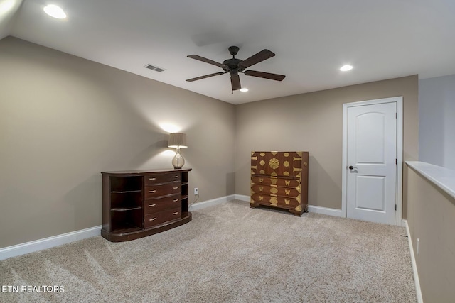 220 Tommotley Dr, Loudon, TN 37774 - bedroom featuring carpet floors, baseboards, recessed lighting, and ceiling fan