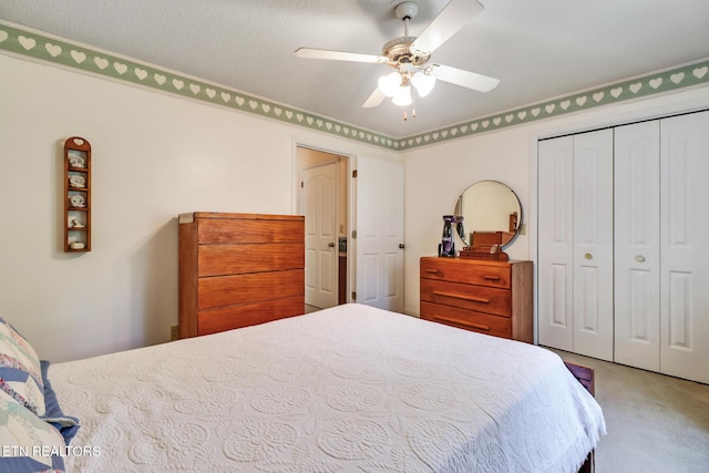 2162 Spruce Loop, Crossville, TN 38555 - bedroom featuring a closet, carpet, and a ceiling fan