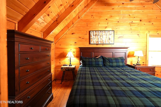 556 Wildwood Forest Way, Sevierville, TN 37876 - bedroom featuring wood-type flooring, wood walls, and wood ceiling