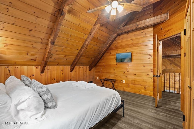 4372 Boogertown Rd Apt 3, Sevierville, TN 37876 - bedroom with wood ceiling, wooden walls, and wood finished floors