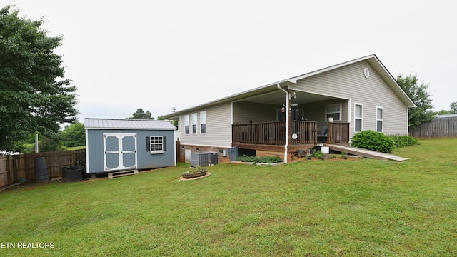 106 Alfred Mccammon Rd, Maryville, TN 37804 - rear view of house with central AC unit and a wooden deck