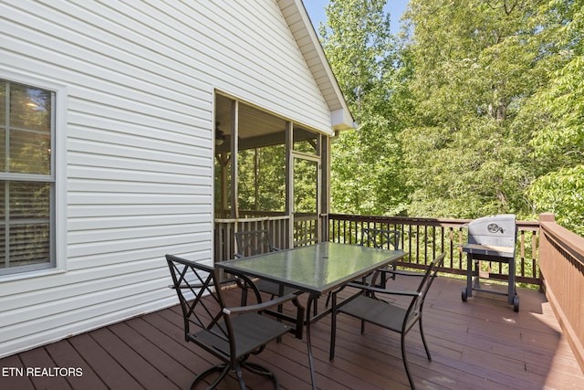 376 Old Holderford Rd, Kingston, TN 37763 - deck featuring outdoor dining space and a sunroom