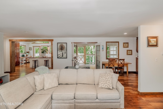 1932 Duncan Rd, Knoxville, TN 37919 - living area with wood finished floors, plenty of natural light, recessed lighting, and baseboards