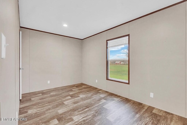 3841 Mcbroom Chapel Rd, Cookeville, TN 38501 - empty room with crown molding, wood finished floors, and recessed lighting