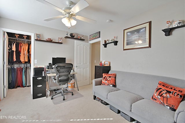 5821 Matalin Ln, Knoxville, TN 37918 - office space featuring light colored carpet and ceiling fan