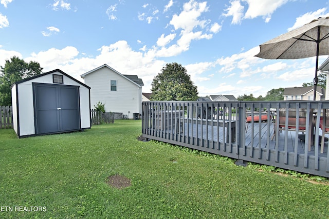 5821 Matalin Ln, Knoxville, TN 37918 - view of grassy yard featuring a wooden deck